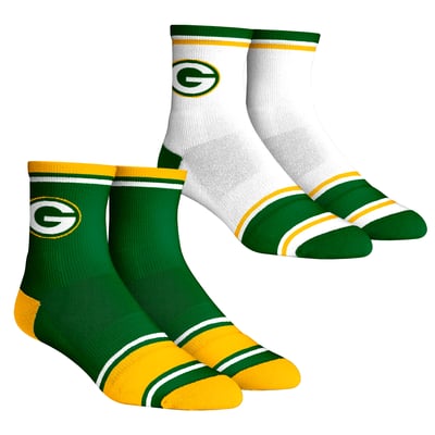 Green Bay Packers Rock Em Unisex Two-Pack Team Color Crew Socks