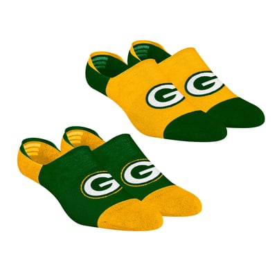 Green Bay Packers Rock Em Unisex Two-Pack Team Color No Show Socks
