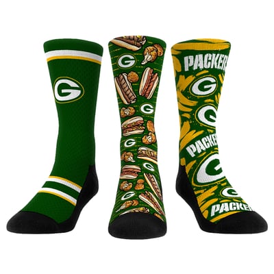  Green Bay Packers Rock Em Unisex Fan Favorite Three-Pack Crew Sock Set - Green