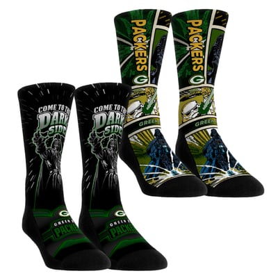  Green Bay Packers Rock Em Unisex Star Wars Empire Two-Pack Crew Socks - Green