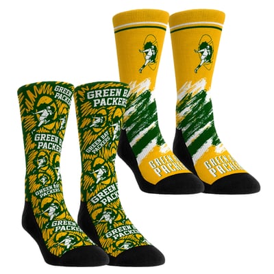  Green Bay Packers Rock Em Unisex Throwback Two-Pack Crew Socks Set - Green