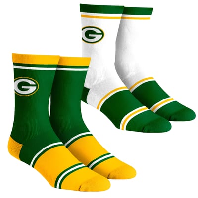 Green Bay Packers Rock Em Unisex Two-Pack Team Color Crew Socks - Green
