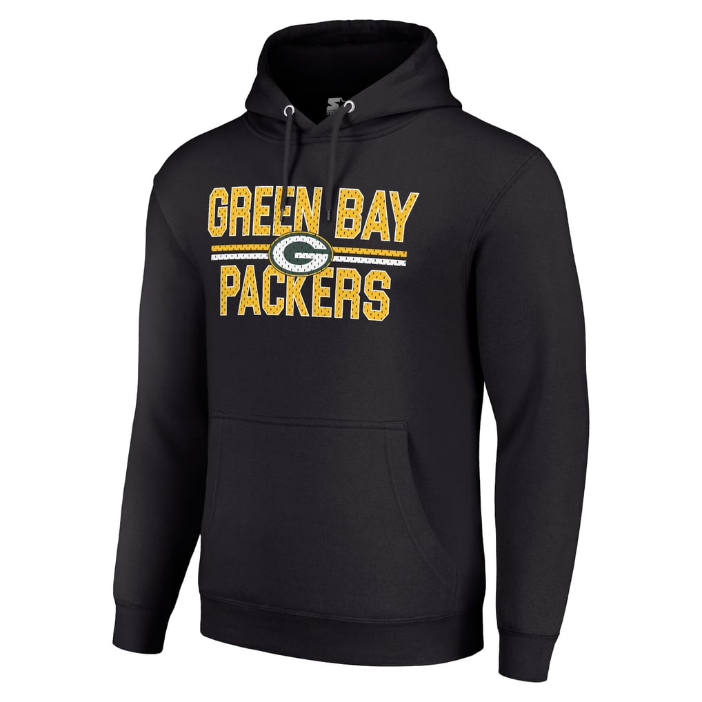 Green Bay Packers Starter Unisex Team Mesh Print Graphic Tri-Blend Pullover Hoodie - Black