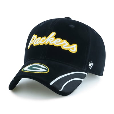 Green Bay Packers '47 Women's Velvet Denim Script MVP Adjustable Hat - Black
