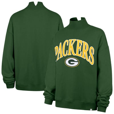 Green Bay Packers '47 Women's Oversized Vantage Mock Neck Sweatshirt - Green