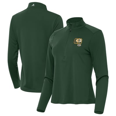 Green Bay Packers Antigua Women's Tribute Half-Zip Pullover - Green
