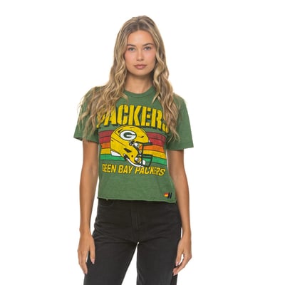 Green Bay Packers Aviator Nation Women's Boxy Boyfriend Tri-Blend T-Shirt - Green