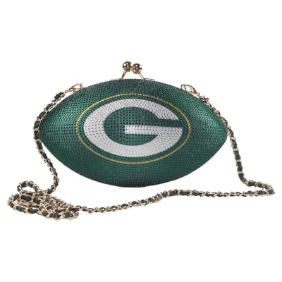  Green Bay Packers FABGATING by Cuce Women's Team Color Crystal Football Purse - Green