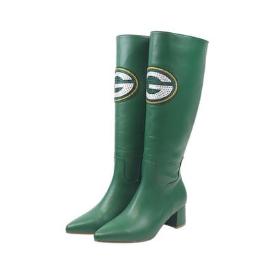  Green Bay Packers FABGATING by Cuce Women's Vegan Leather Classic Team Boots - Green