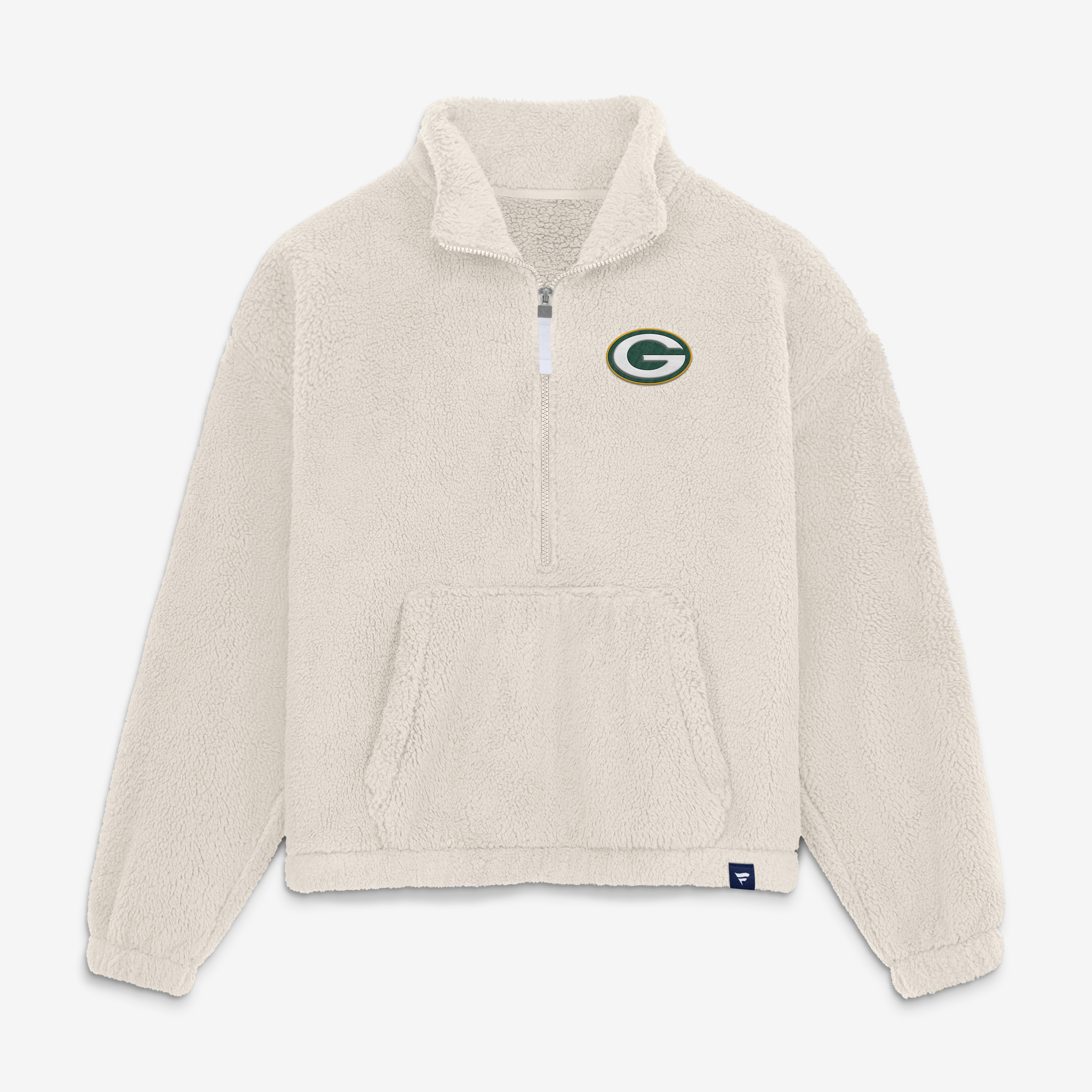 Fanatics Green Bay Packers Women's Cream Oversized Breakout Sherpa Half ...