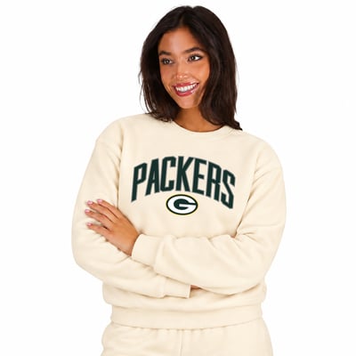  Green Bay Packers Fanatics Women's Plus Size Hoodie & Pants Lounge Set - Cream