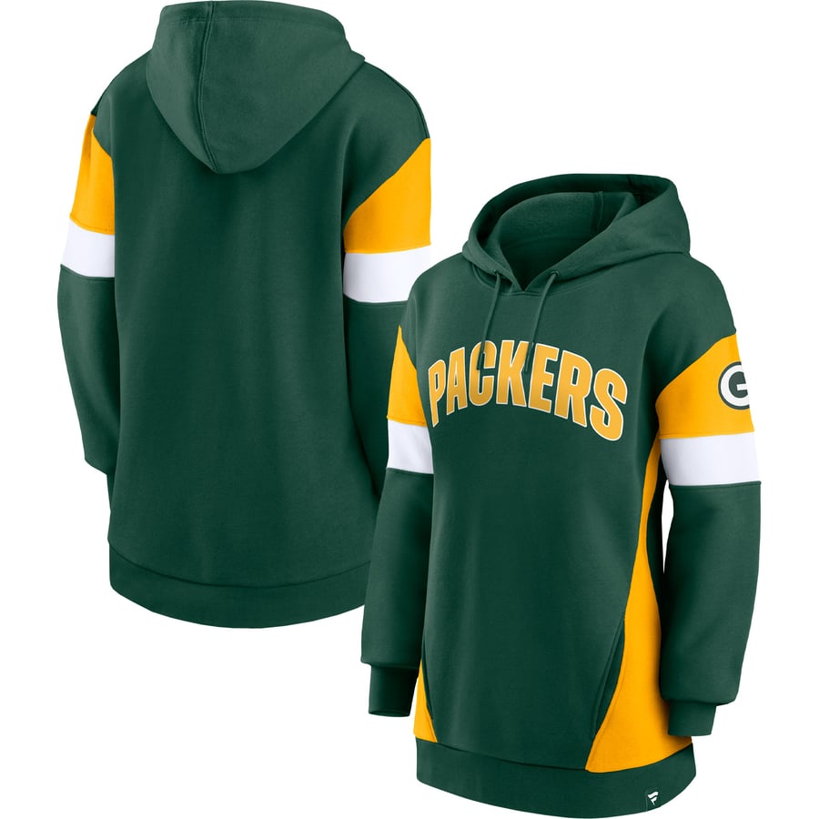 Green Bay Packers Fanatics Women's Lock It Down Pullover Hoodie - Green ...