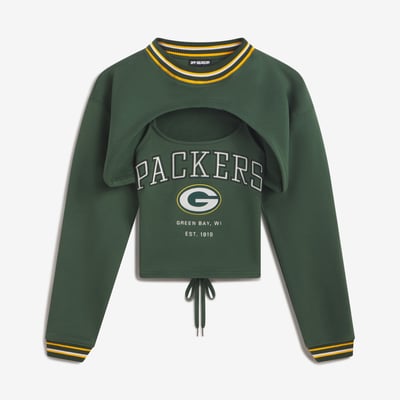  Green Bay Packers Off Season x NFL Women's Fleece Shrug Cami - Green