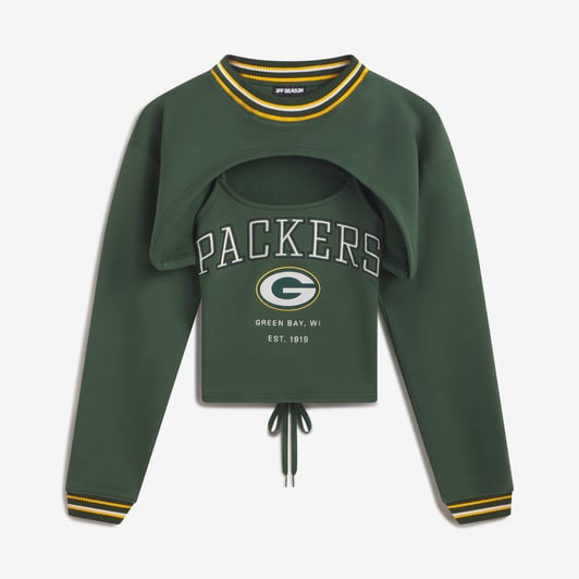  Green Bay Packers Off Season x NFL Women's Fleece Shrug Cami - Green