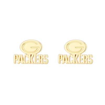  Green Bay Packers LUV AJ Women's Logo Stud Earrings - Gold