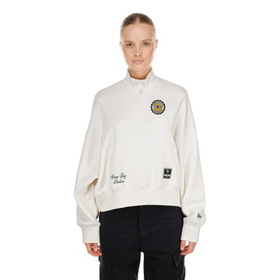  Green Bay Packers New Era Women's Academic Quarter-Zip Pullover - Cream