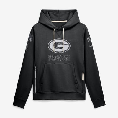  Green Bay Packers Nike Women's 2026 Salute to Service Sideline Dri-FIT Pullover Hoodie - Black