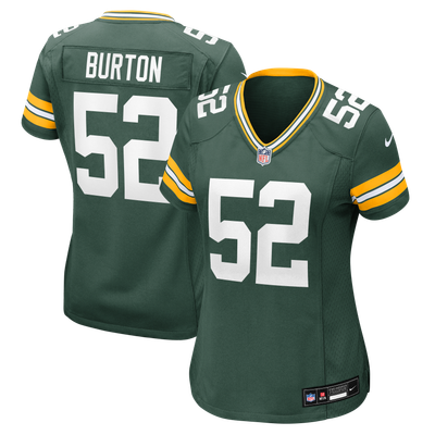 Jager Burton Green Bay Packers Nike Women's Team Game Jersey - Green