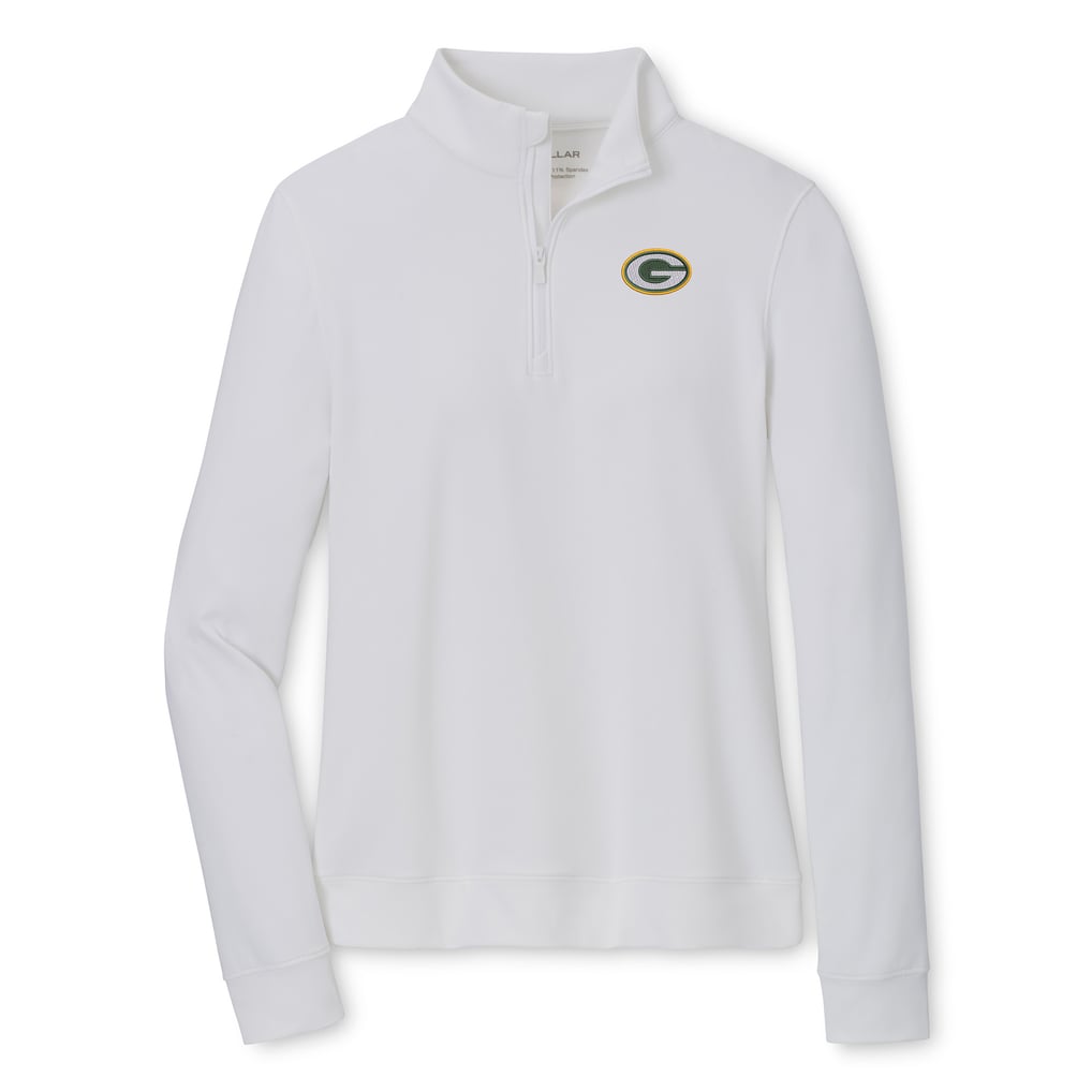  Green Bay Packers Peter Millar Women's Perth Quarter-Zip Pullover - White