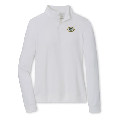  Green Bay Packers Peter Millar Women's Perth Quarter-Zip Pullover - White