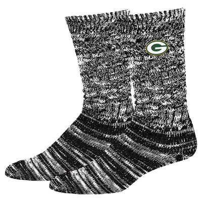  Green Bay Packers PRO Compression Women's Slouchy Slub Textured Boyfriend Socks - Black