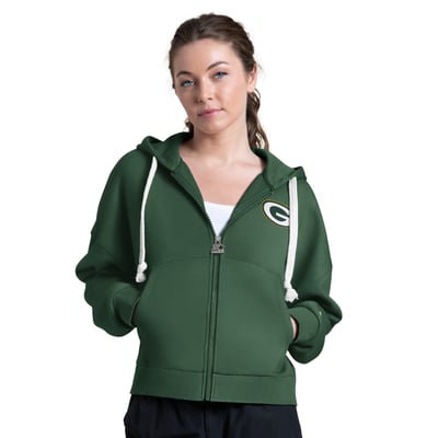 Green Bay Packers Starter Women's Hail Mary Full-Zip Hoodie - Green