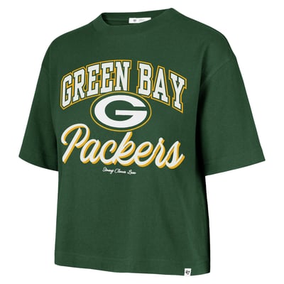 Green Bay Packers Stoney Clover Lane x '47 Women's Script City Boxy Cropped T-Shirt - Green