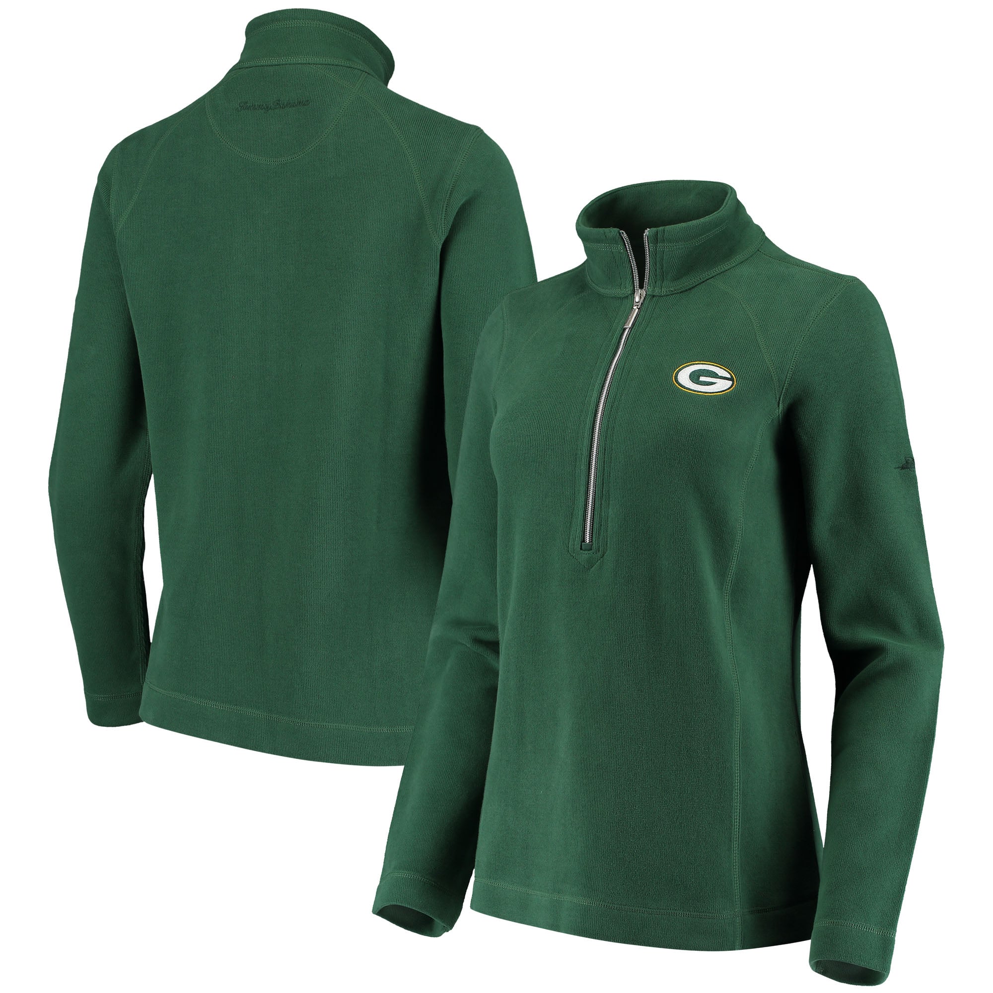 Women's Green Bay Packers Tommy Bahama Green Aruba Sport Half-Zip