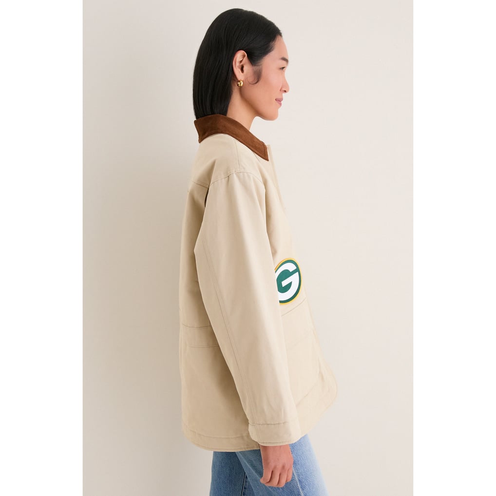 Women's Green Bay Packers Tuckernuck Stone Full-Snap Barn Jacket