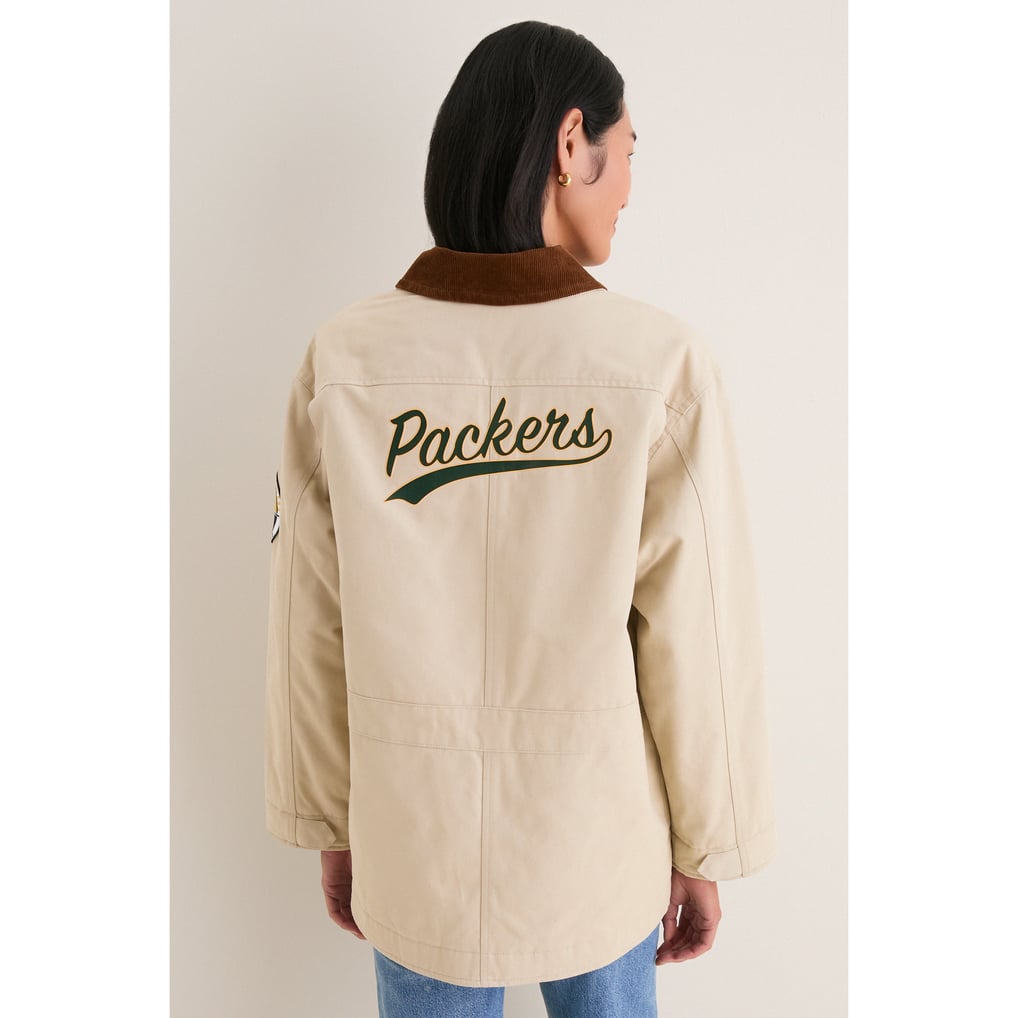 Women's Green Bay Packers Tuckernuck Stone Full-Snap Barn Jacket