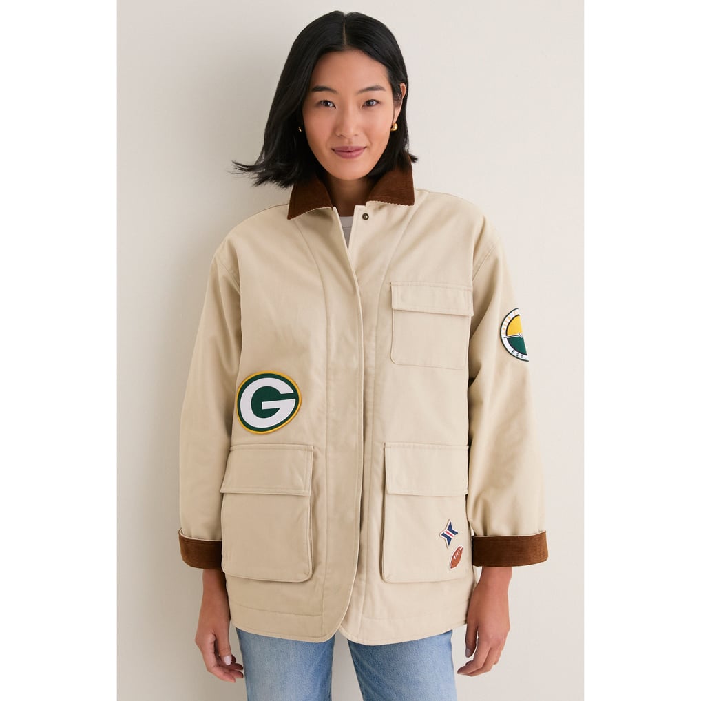 Women's Green Bay Packers Tuckernuck Stone Full-Snap Barn Jacket