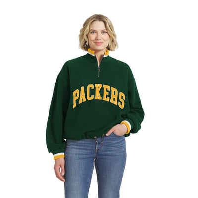  Green Bay Packers WEAR by Erin Andrews Women's Polar Fleece Half-Zip Pullover - Green