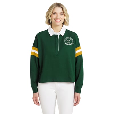  Green Bay Packers WEAR by Erin Andrews Women's Rugby Long Sleeve T-Shirt - Green