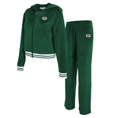  Green Bay Packers WEAR by Erin Andrews Women's Velour Track Suit - Green