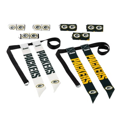 Green Bay Packers Franklin Sports Youth NFL Flag Football Set