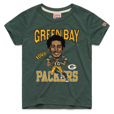 Jordan Love Green Bay Packers Homage Youth Caricature T-Shirt - Green