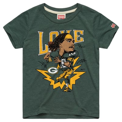 Jordan Love Green Bay Packers Homage Youth Caricature T-Shirt - Green