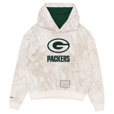  Green Bay Packers Mitchell & Ness Youth Ghosted Hoodie - White
