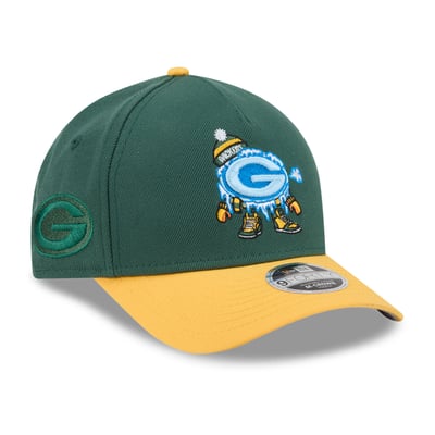 Green Bay Packers New Era Youth Cartoon A-Frame 9FORTY Adjustable Hat - Green
