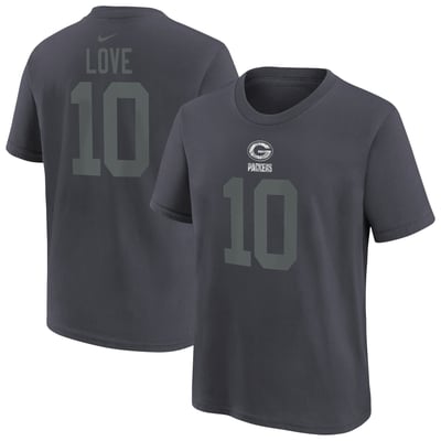 Jordan Love Green Bay Packers Nike Youth Name & Number T-Shirt - Anthracite
