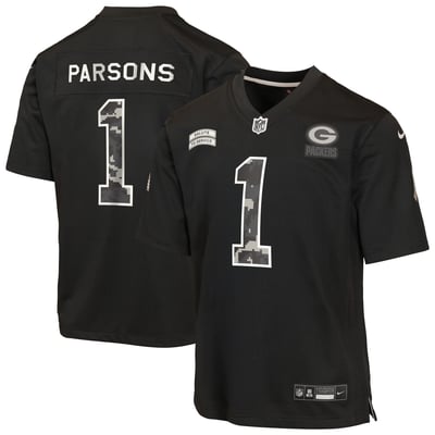 Micah Parsons Green Bay Packers Nike Youth 2026 Salute to Service Game Jersey  - Black