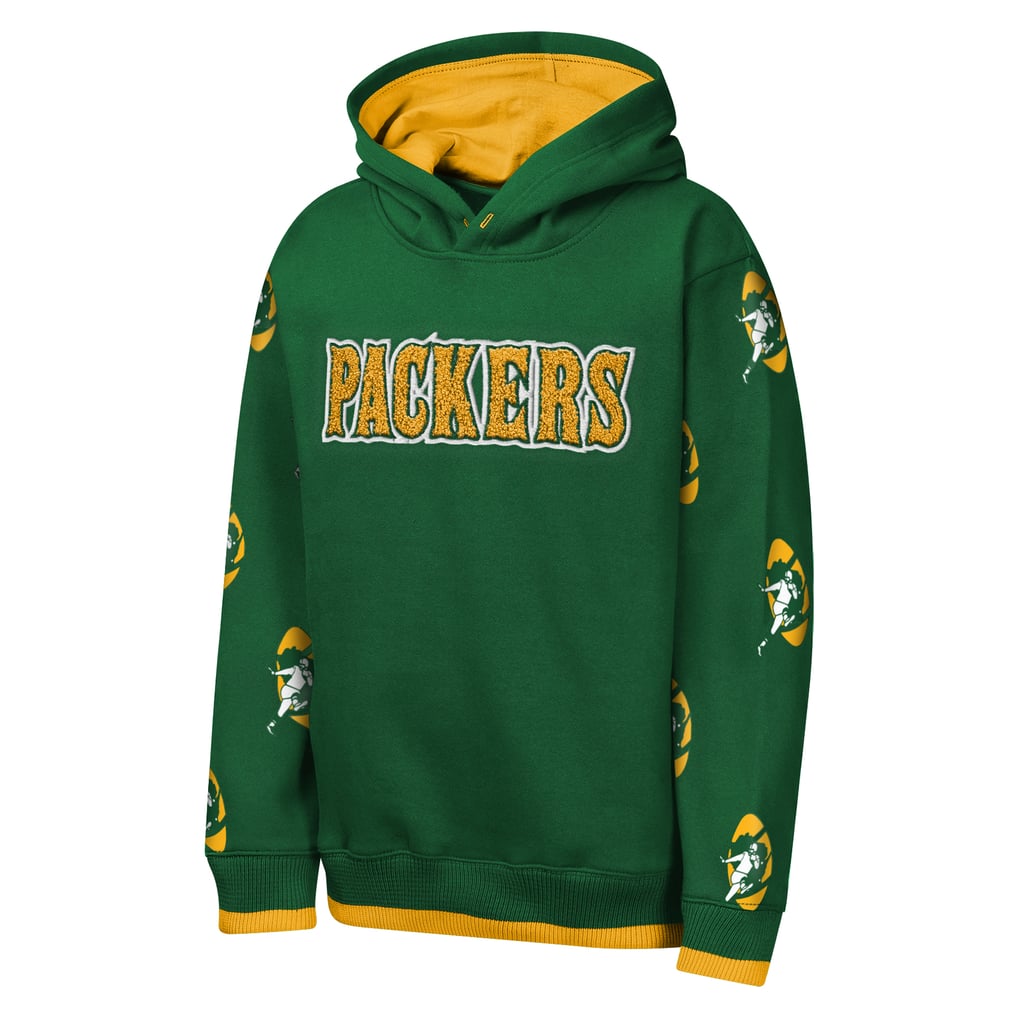 Green Bay Packers Outerstuff Youth Retro Draft Day Chenille Pullover Hoodie - Green
