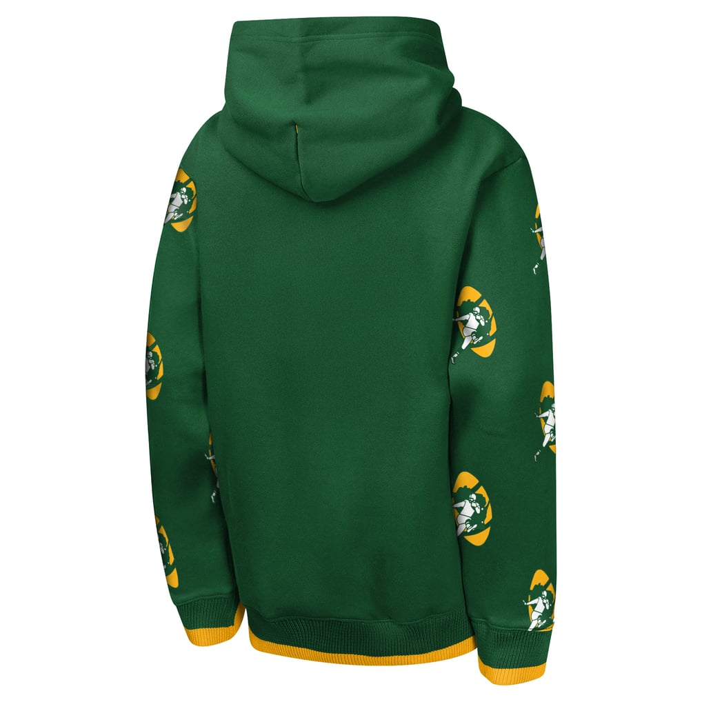 Green Bay Packers Outerstuff Youth Retro Draft Day Chenille Pullover Hoodie - Green
