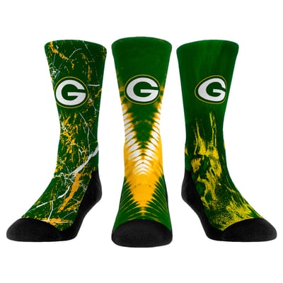  Green Bay Packers Rock Em Youth 3-Pack Crew Socks Set - 