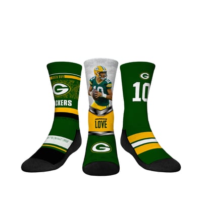 Jordan Love Green Bay Packers Rock Em Youth 3-Pack Crew Sock Set - Green