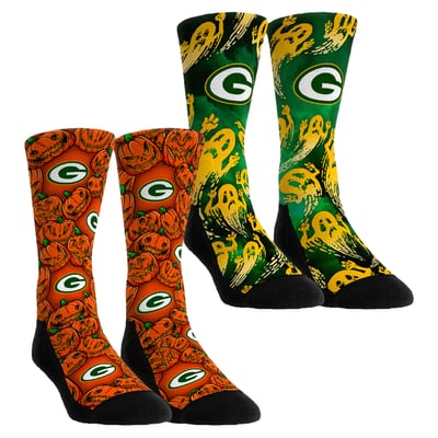  Green Bay Packers Rock Em Youth Halloween Crew Socks 2-Pack Set - Orange