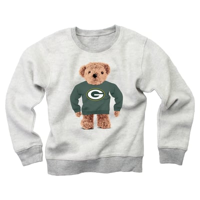 Green Bay Packers Wes & Willy Youth Reverse Fleece Teddy Bear Sweatshirt - Gray