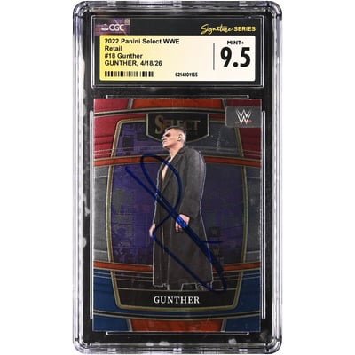Gunther WWE Autographed 2022 Panini Select Retail #18 CGC Fanatics Witnessed Authenticated MINT+ 9.5 Card
