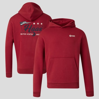 Haas F1 Team USA Flag Hoodie - Red