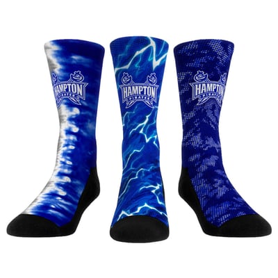 Hampton Pirates Rock Em Unisex Three-Piece Team Tones Crew Socks Set